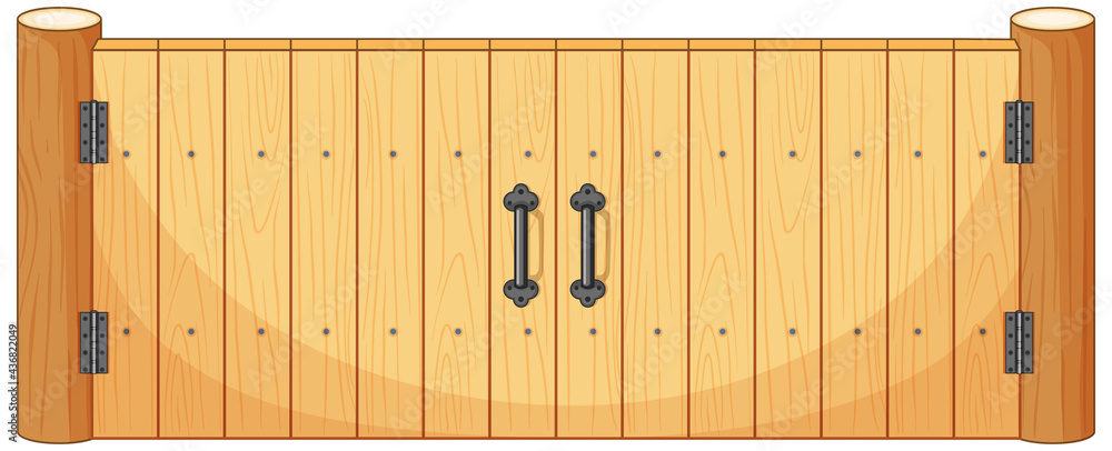 Wooden fence gate in cartoon style isolated Stock Vector | Adobe Stock