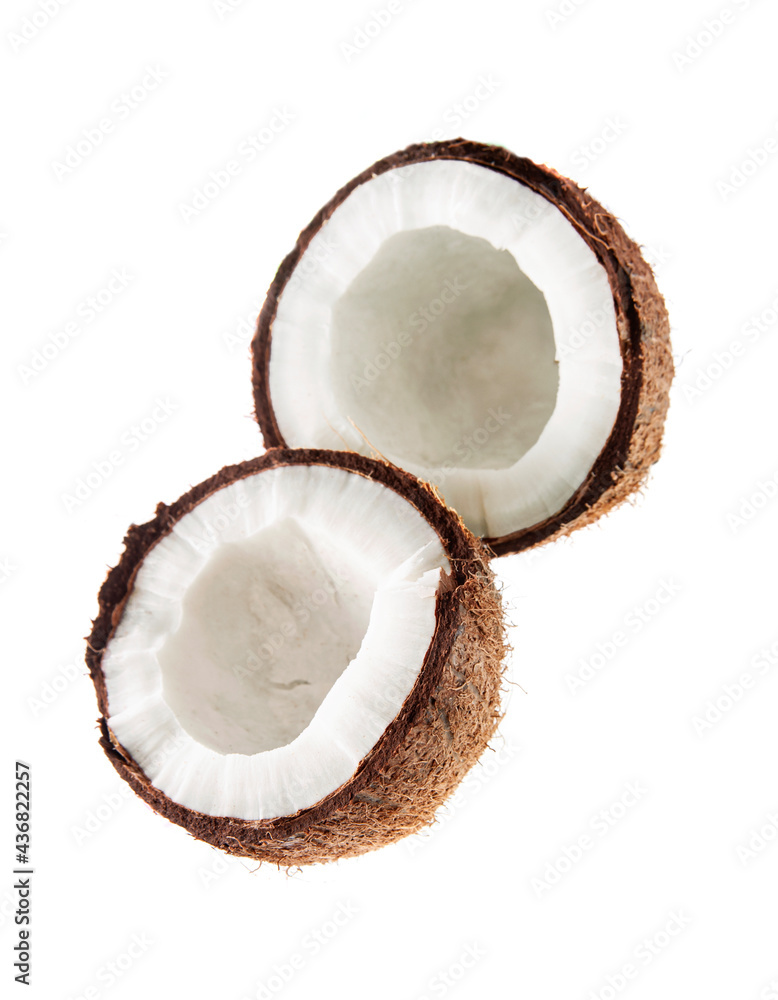 Coconut nuts on white backgrounds Coconut nuts on white backgrounds