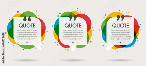 Quote bubbles, Quote frames templates set. Text in brackets, citation empty speech bubbles, Textbox isolated and shadow background, Vector illustration EPS.10