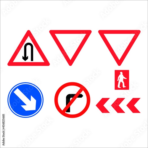 Road Traffic Pole Signs vector