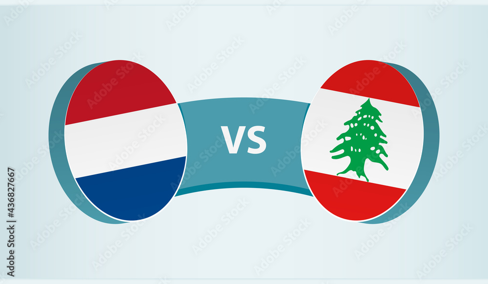 Netherlands versus Lebanon, team sports competition concept. Netherlands versus Lebanon, team sports competition concept.