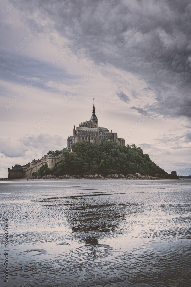 view of Mount Saint Michel in low tide
