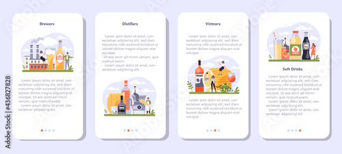 Beverages production industry sector of the economy mobile application banner