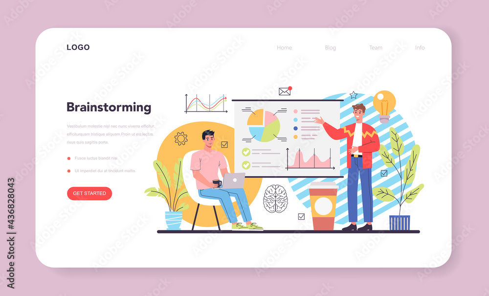 Brainstorm web banner or landing page. New idea generation Brainstorm web banner or landing page. New idea generation