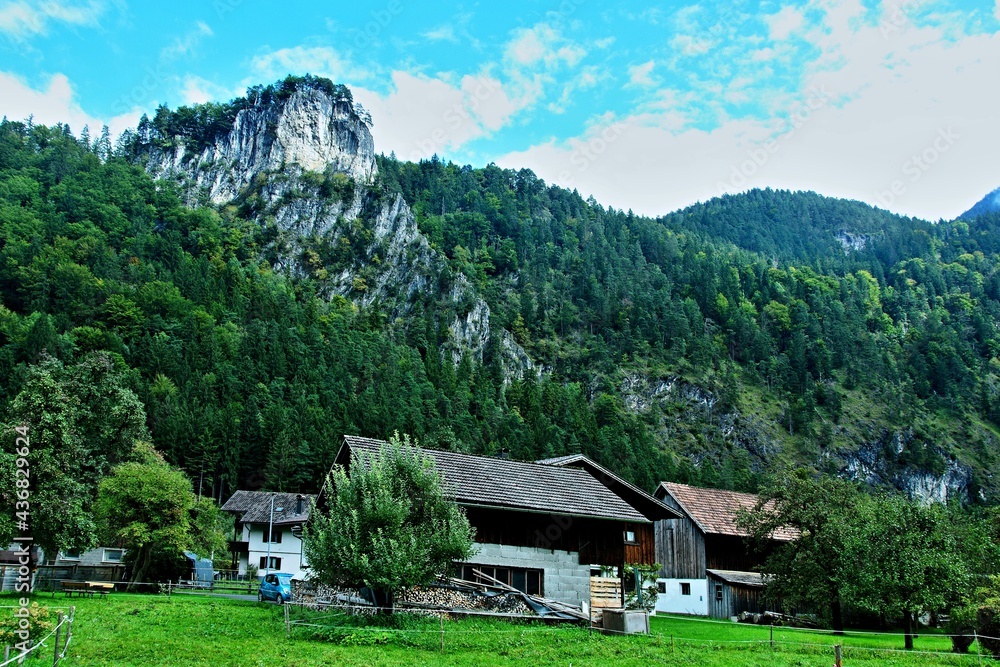 Austria-View from the village of Loruns in the Montafon valley