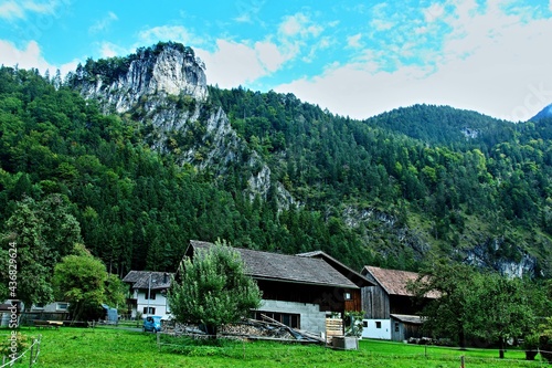 Austria-View from the village of Loruns in the Montafon valley