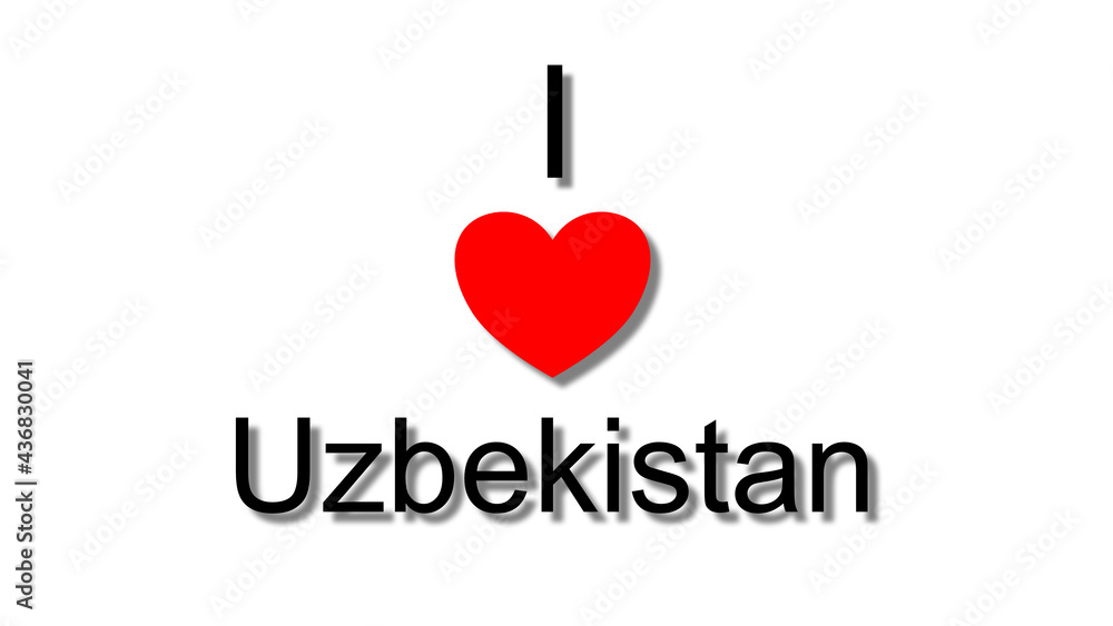 i love uzbekistan red heart
