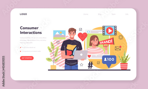 Online business advertsing web banner or landing page. Commercial