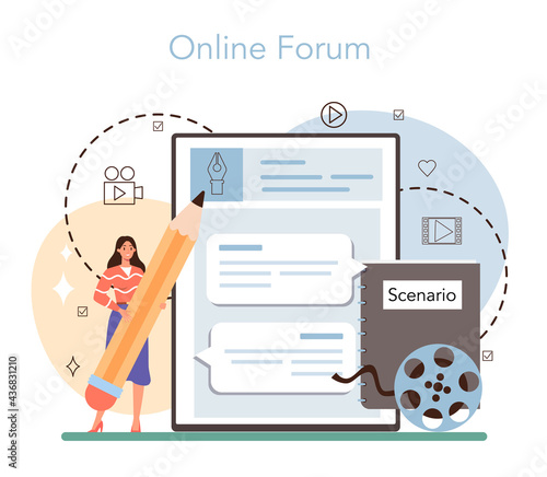 Screenwriter online service or platform. Playwright create a screenplay
