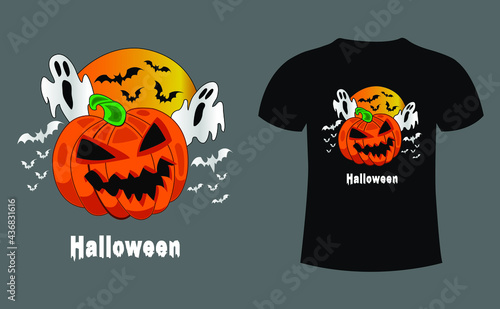 Halloween T-Shirt Design. Halloween Vector Graphic. Halloween horror T-Shirt illustration. ghost t-shirt design. Beautiful and eye-catching Halloween T-Shirt