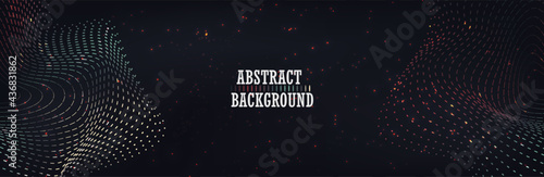 Abstract dark Geometric wave Background Connection structure. Science background. connecting dots and lines. Big data visualization and Business .Vector illustration. retro background