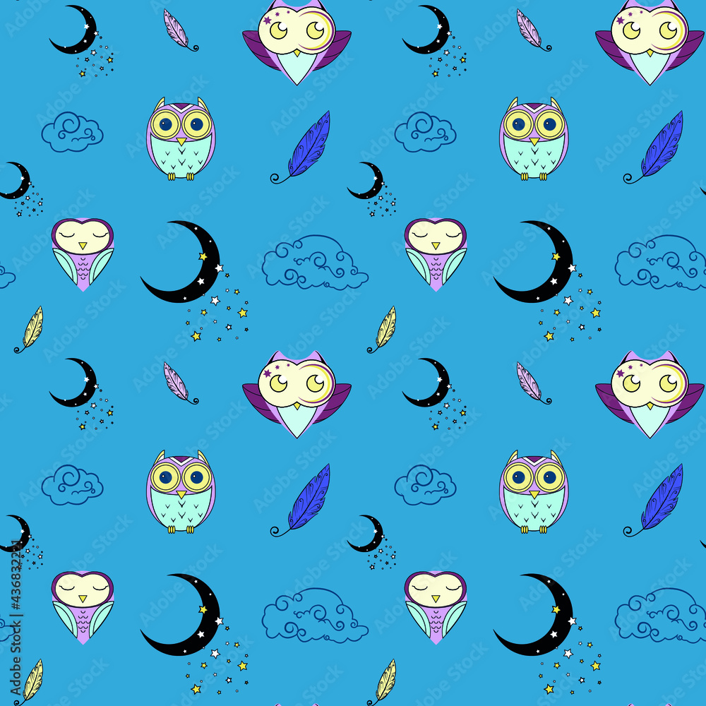 Pattern cute owls, blue background, night background, bird, owls, blue, moon, clouds, stars,
bird feather Pattern cute owls, blue background, night background, bird, owls, blue, moon, clouds, stars,
bird feather