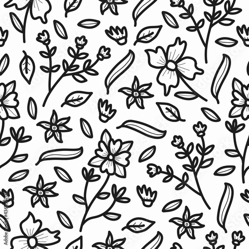 hand drawn kawaii doodle flower cartoon pattern design