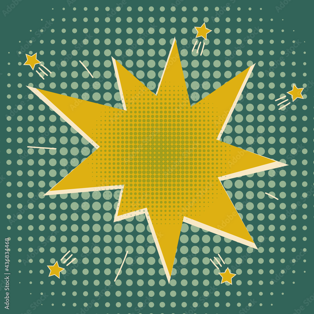 Blank speech bubbles on halftone dots background in pop art retro style. Trending modern colors of 2021. Vector graphics. Blank speech bubbles on halftone dots background in pop art retro style. Trending modern colors of 2021. Vector graphics.