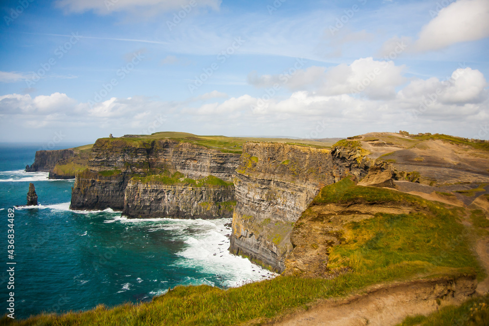 Spring landscape in Cliffs of Moher (Aillte An Mhothair), Ireland