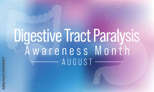 Digestive tract paralysis awareness month is observed every year in August. refers to an inconsistent movement of certain parts which turn poses challenges to the smooth operation of the gut. vector