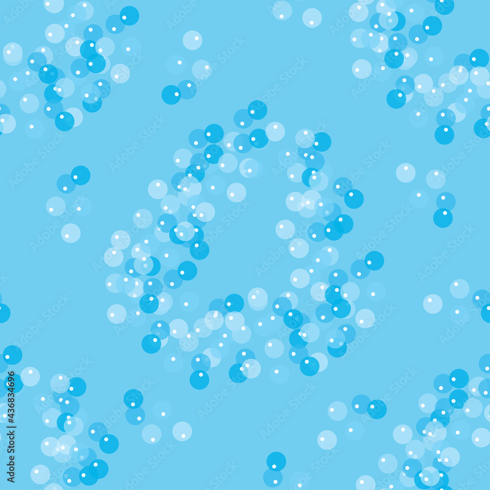 seamless doodle blue bubble shape pattern background.