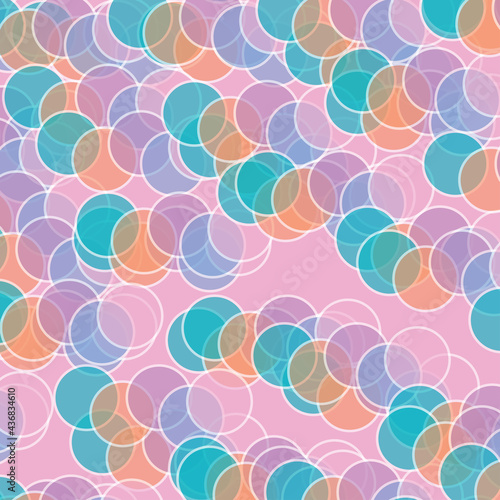 seamless doodle multicolour bubble shape pattern background