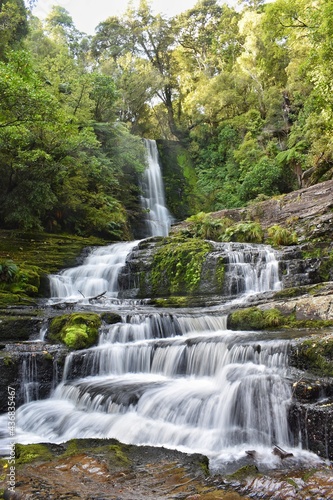 New Zealand  short native Southland bush walk takes you to a spectacular 22 metre cascade McLean Falls. This waterfall is located on the Tautuku River in Catlins Conservation Park.