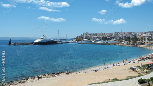 Famous seaside area in marina of Zeas or Passalimani, Piraeus, Attica, Greece