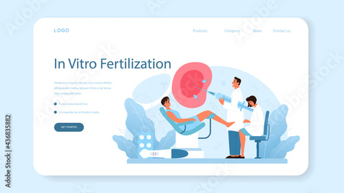 Reproductologist and reproductive health web banner or landing page