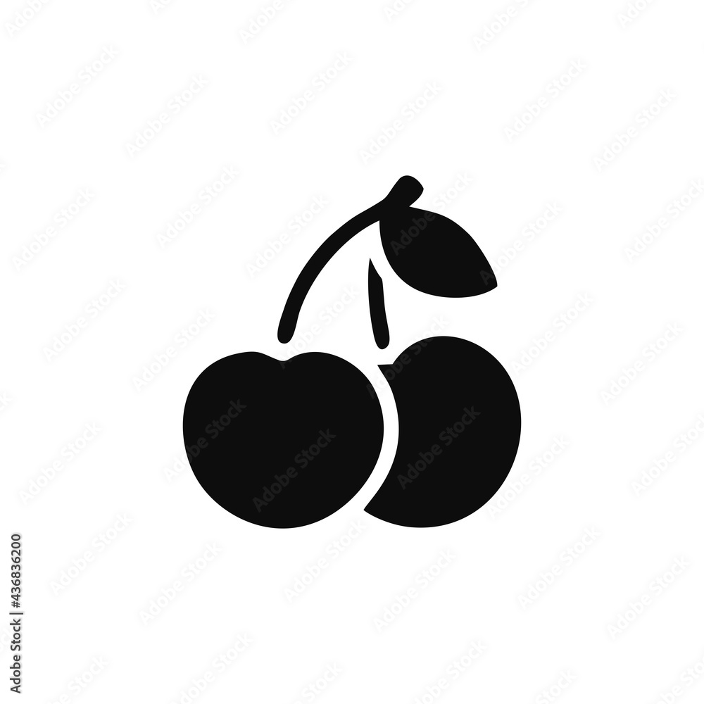 Cherry fruits vector icon. Simple cherry sign. Cherry fruits vector icon. Simple cherry sign.