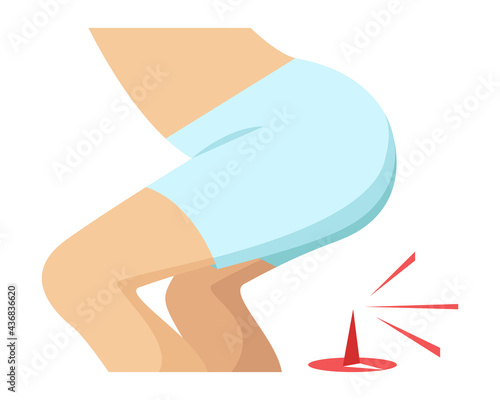 Hemorrhoids, medical concept, the problem of going to the toilet.