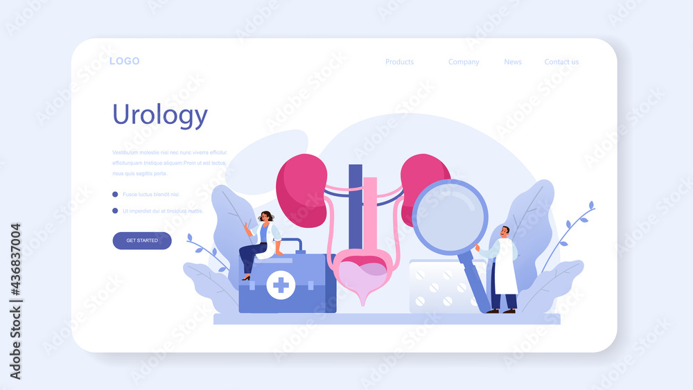 Urologist web banner or landing page. Idea of kidney and bladder treatment Urologist web banner or landing page. Idea of kidney and bladder treatment