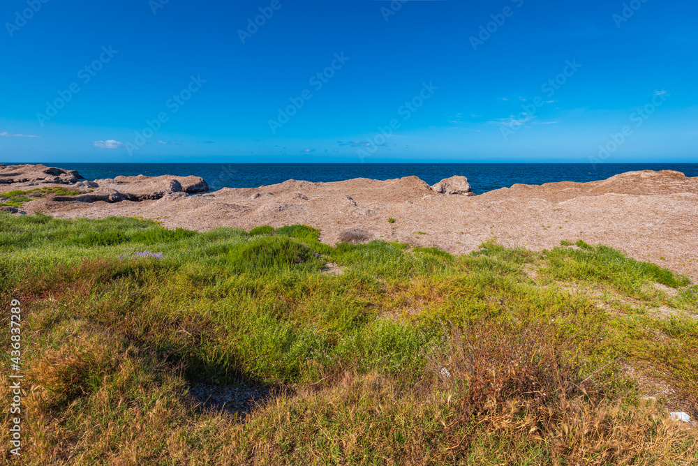 Panorama of Lungomare Boeo, Marsala, Trapani, Sicily, Italy, Europe