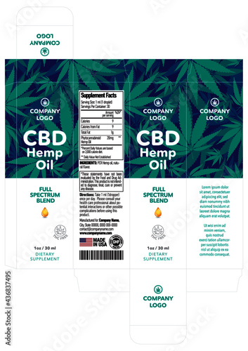 CBD Oil Bottle Box Template Design