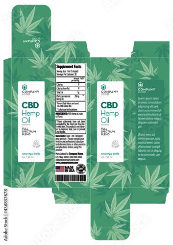 CBD Oil Bottle Box Template Design