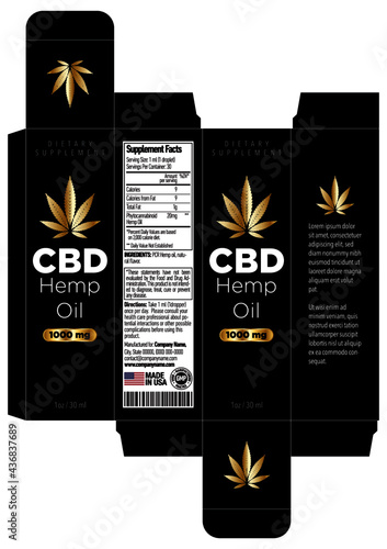 CBD Oil Bottle Box Template Design
