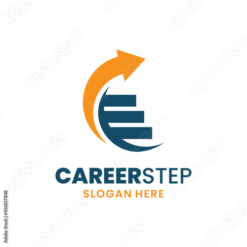 Career step logo template design. Leadership logo. Growth and success concept.