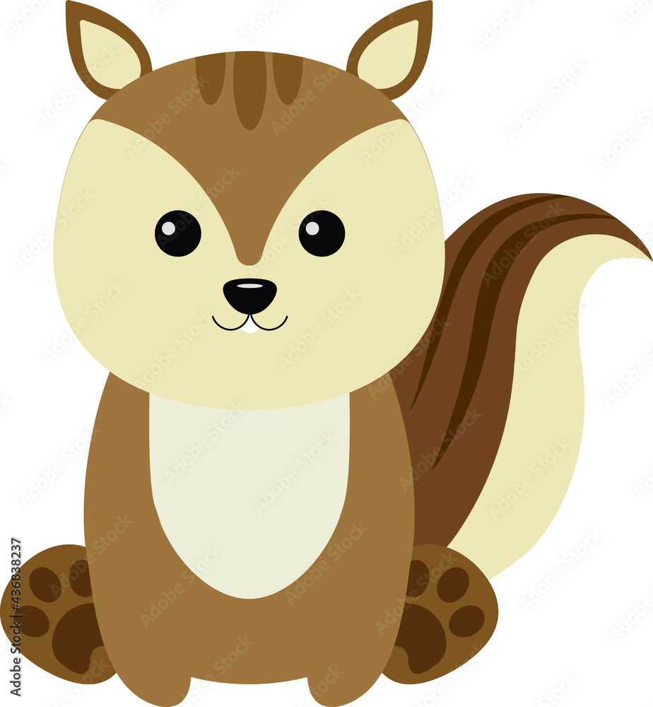 Cartoon Squirrel. Vector illustration of cute sitting squirrel in flat style. Cartoon Squirrel. Vector illustration of cute sitting squirrel in flat style.