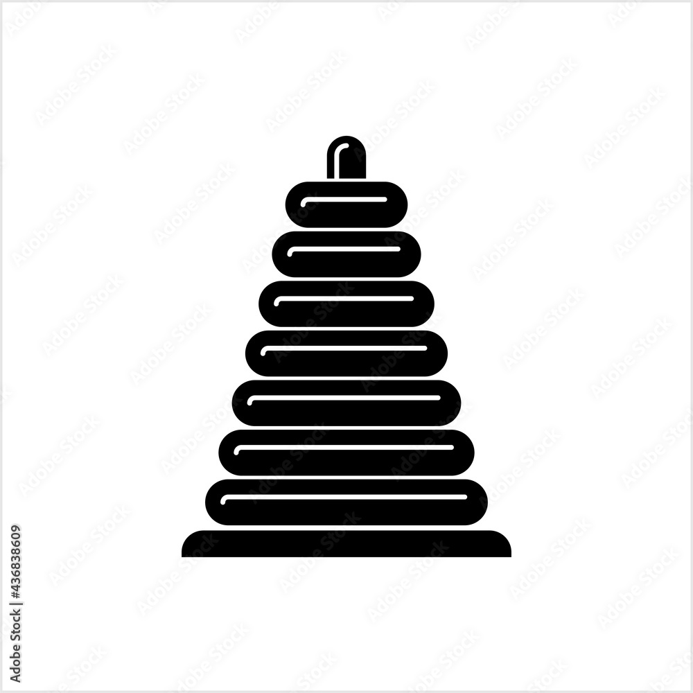 Pyramid Toy Icon, Kids Children Stackable Ring Toy Pyramid Toy Icon, Kids Children Stackable Ring Toy