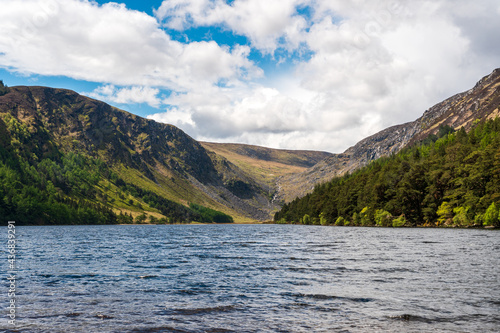 Glendalough Upper Lake landscape in Wicklow National Park, Ireland. 