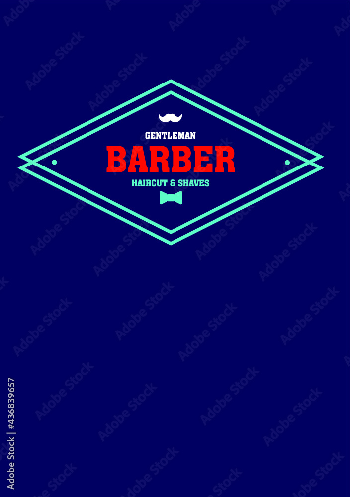 Vintage barbershop label, Logo Design