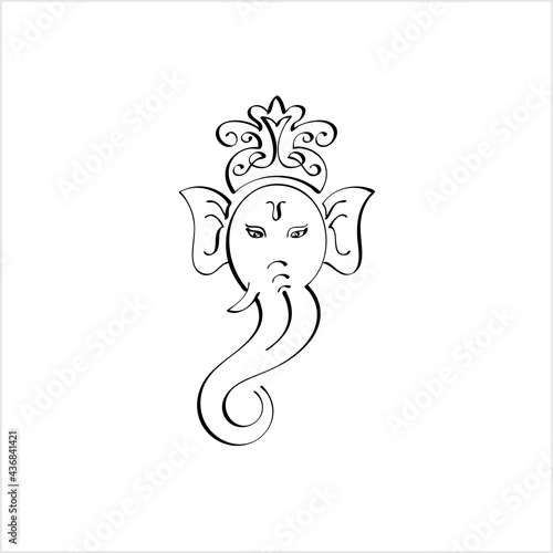 Ganesha The Lord Of Wisdom Calligraphic Style
