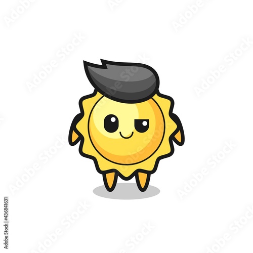 sun cartoon with an arrogant expression