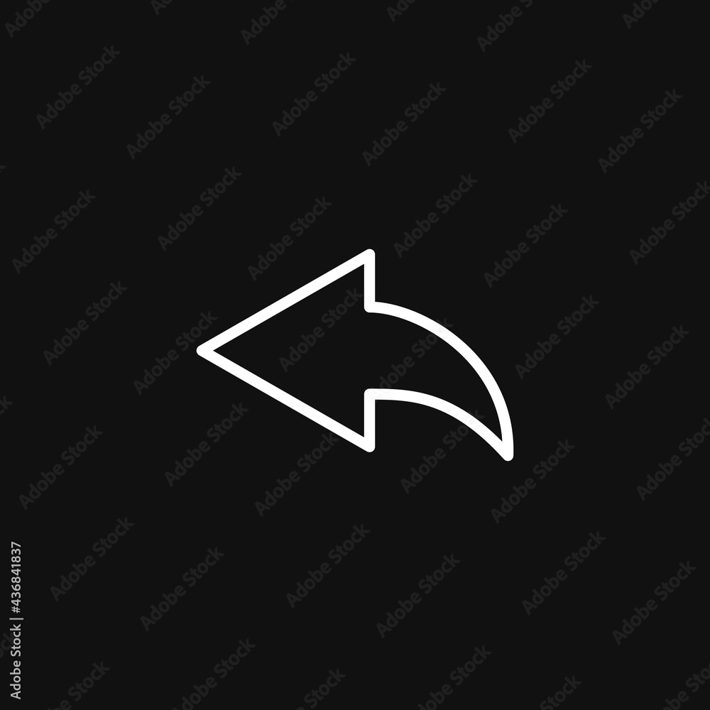 Back arrow icon. Reply icon. Undo arrow vector. Vector Illustration for mobile concept and web design. Back arrow icon. Reply icon. Undo arrow vector. Vector Illustration for mobile concept and web design.
