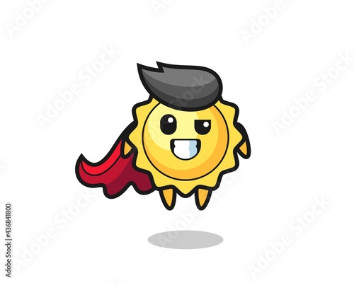 the cute sun character as a flying superhero © heriyusuf
