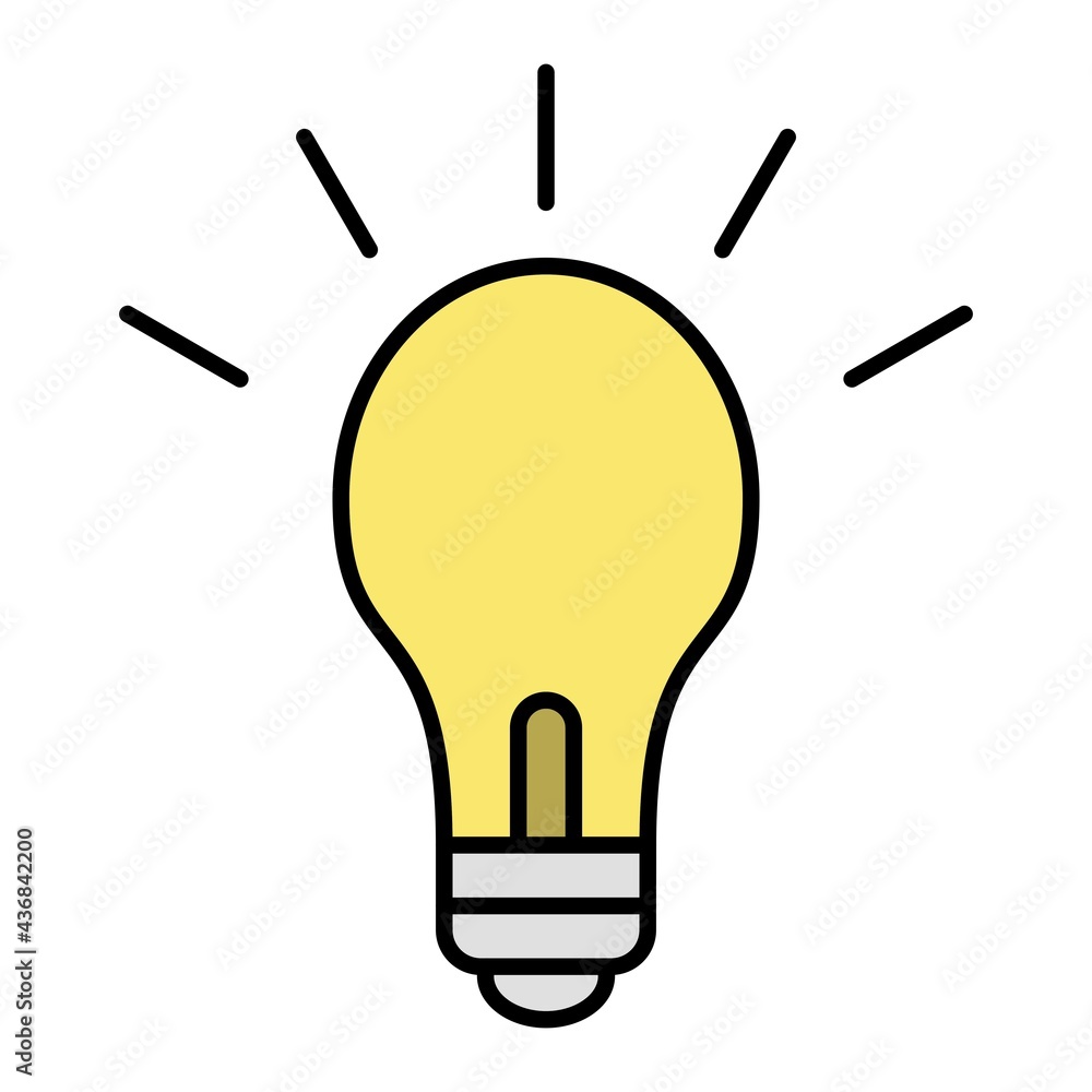 Vector Bulb Outline Icon Design Vector Bulb Outline Icon Design