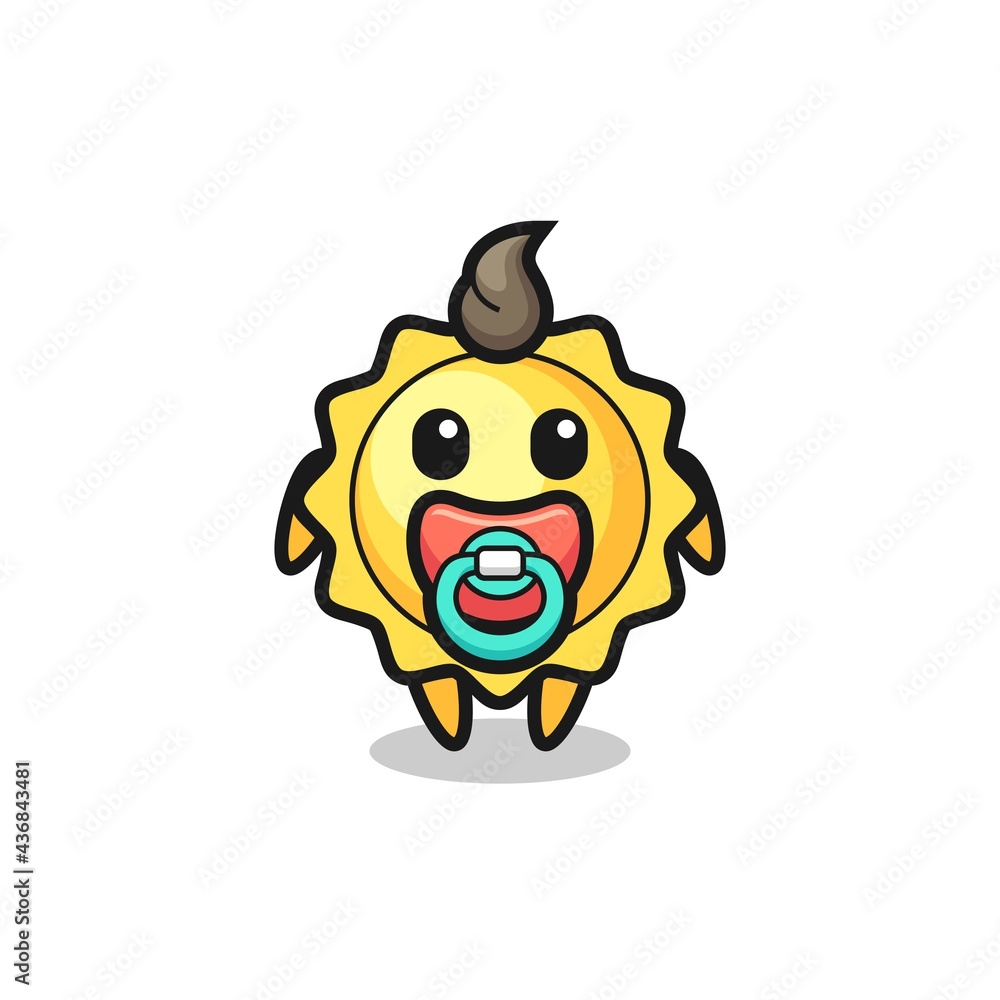 baby sun cartoon character with pacifier