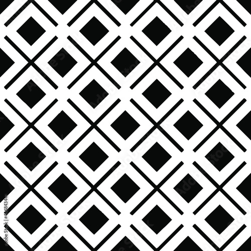 Geometric vector pattern with Black and white colors. Seamless abstract ornament for wallpapers and backgrounds.