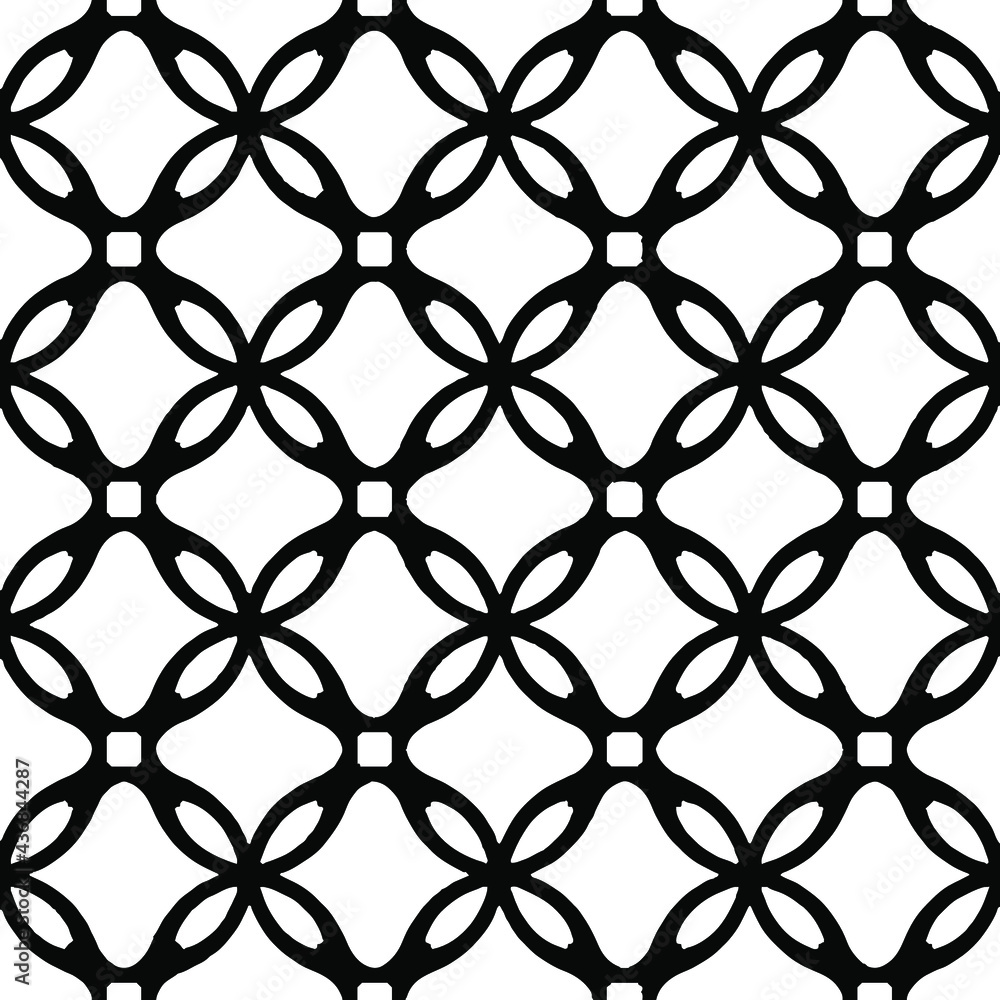 Naklejka premium Geometric vector pattern with Black and white colors. Seamless abstract ornament for wallpapers and backgrounds.