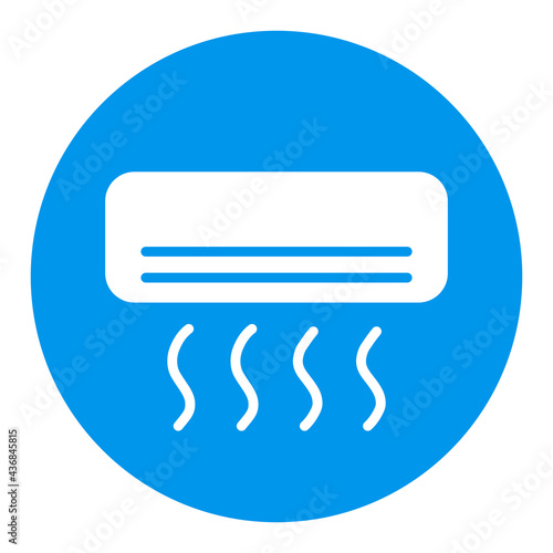 Split-system air conditioner vector white glyph icon
