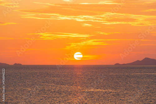 Sanset Sky with colorful clouds  without birds