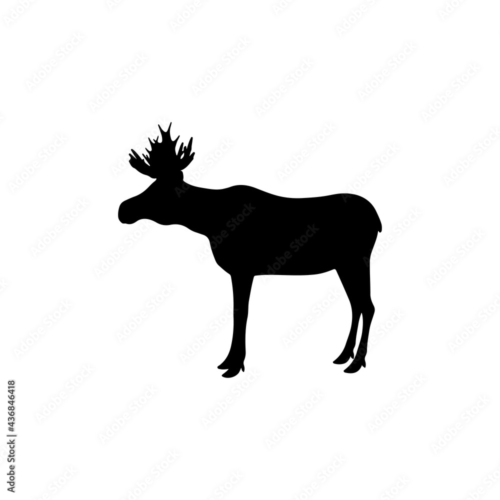 vector illustration of a moose silhouette isolated on white background vector illustration of a moose silhouette isolated on white background