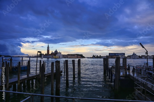 The blue sky in Venetian Lagoon.