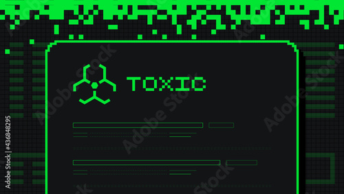 Digital interface pixel art toxic crypto blockchain system